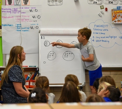 Student presenting their work